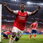 revivez en vidéo le but décisif de saka qui donne l'avantage à arsenal face à l'atlético en ligue des champions. un moment clé à ne pas manquer !