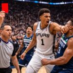 nba : wembanyama expulsé après un coup de coude, minnesota égalise face aux spurs dans un match intense - rmc sport.