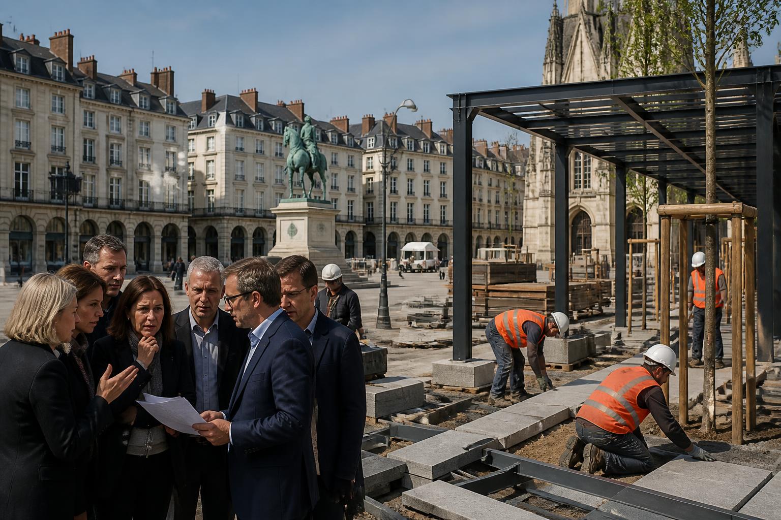 orléans avance dans la rénovation de la place d'arc, mais l'opposition dénonce un manque de transparence dans le projet.