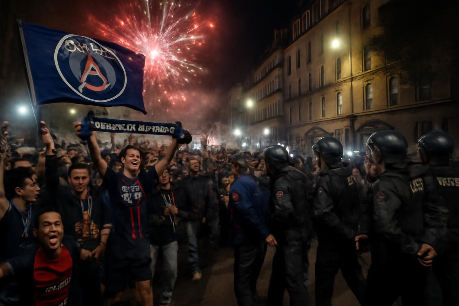 le psg célèbre un triomphe en ligue des champions, mais la nuit a été marquée par plus de 400 arrestations entre samedi et dimanche.