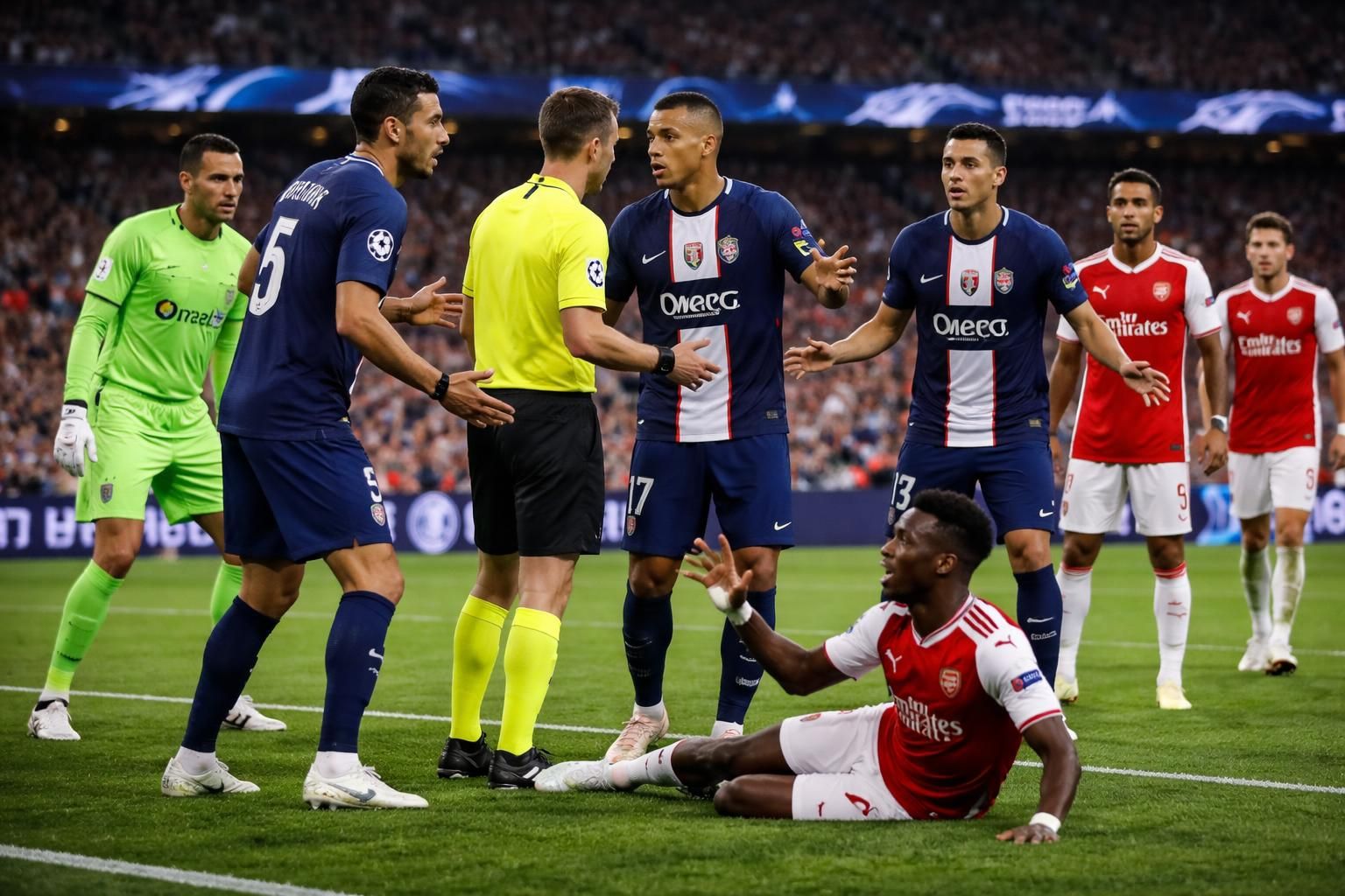 analyse détaillée de la décision arbitrale refusant un penalty pour la main de bukayo saka lors du match psg vs arsenal, avec explications des règles et implications pour la rencontre.