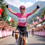 paul magnier triomphe avec éclat lors de la première étape du giro, enfilant le prestigieux maillot rose de leader.