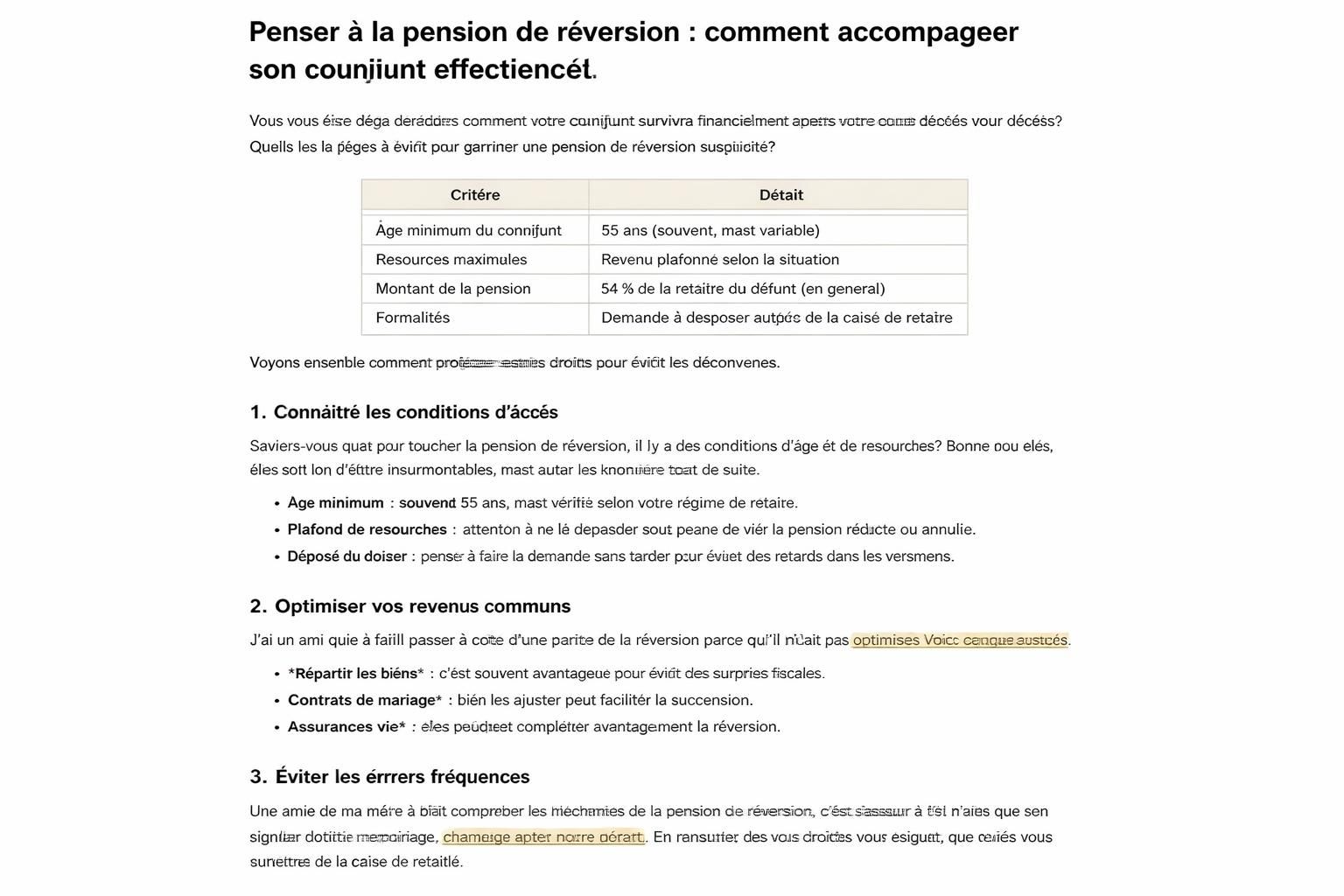 découvrez les erreurs courantes à éviter pour protéger la pension de réversion et garantir au conjoint survivant un revenu sécurisé sans perte financière.