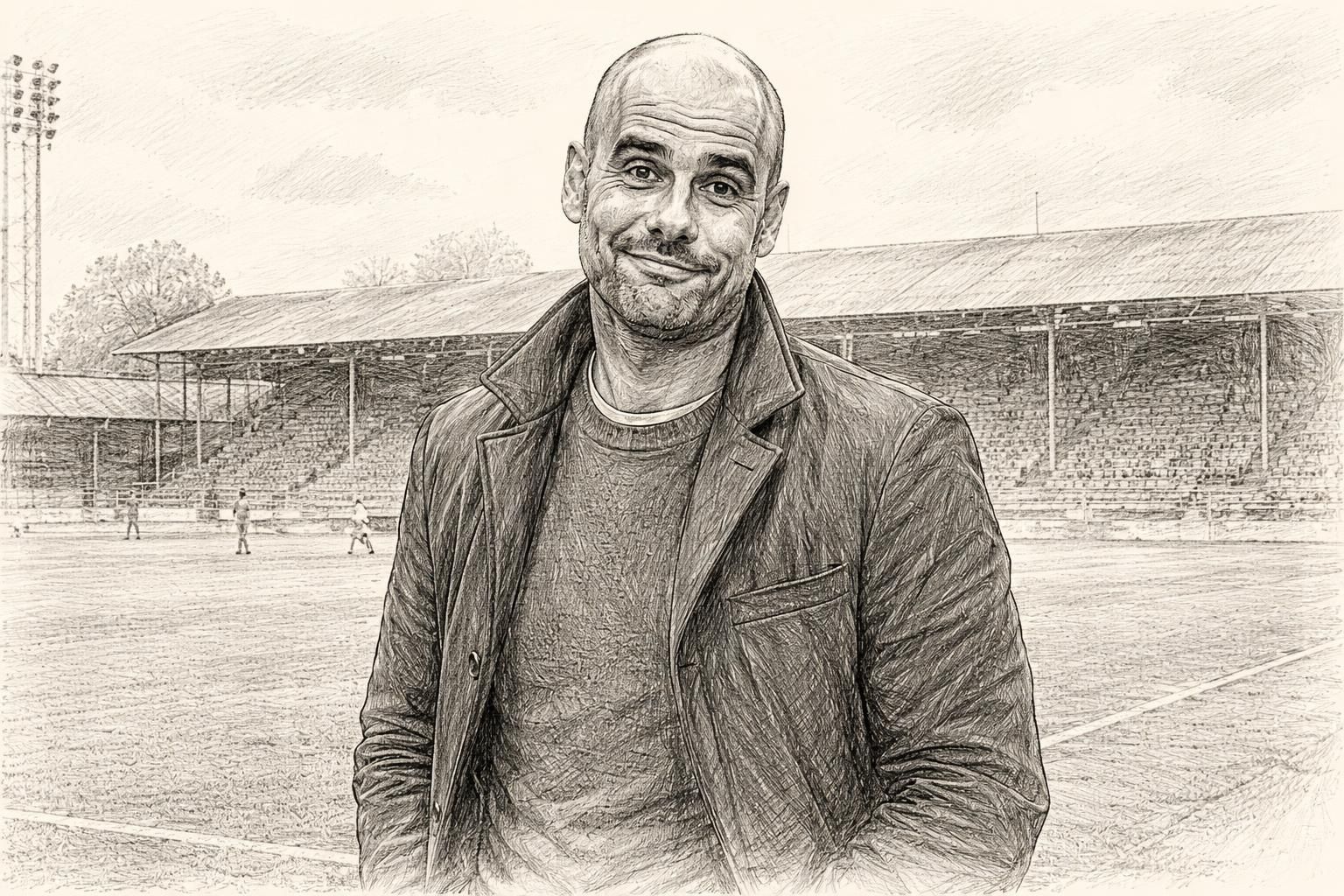 pep guardiola critique avec humour la faible qualité du match psg-bayern depuis stockport, qualifiant la rencontre de « match pourri ».