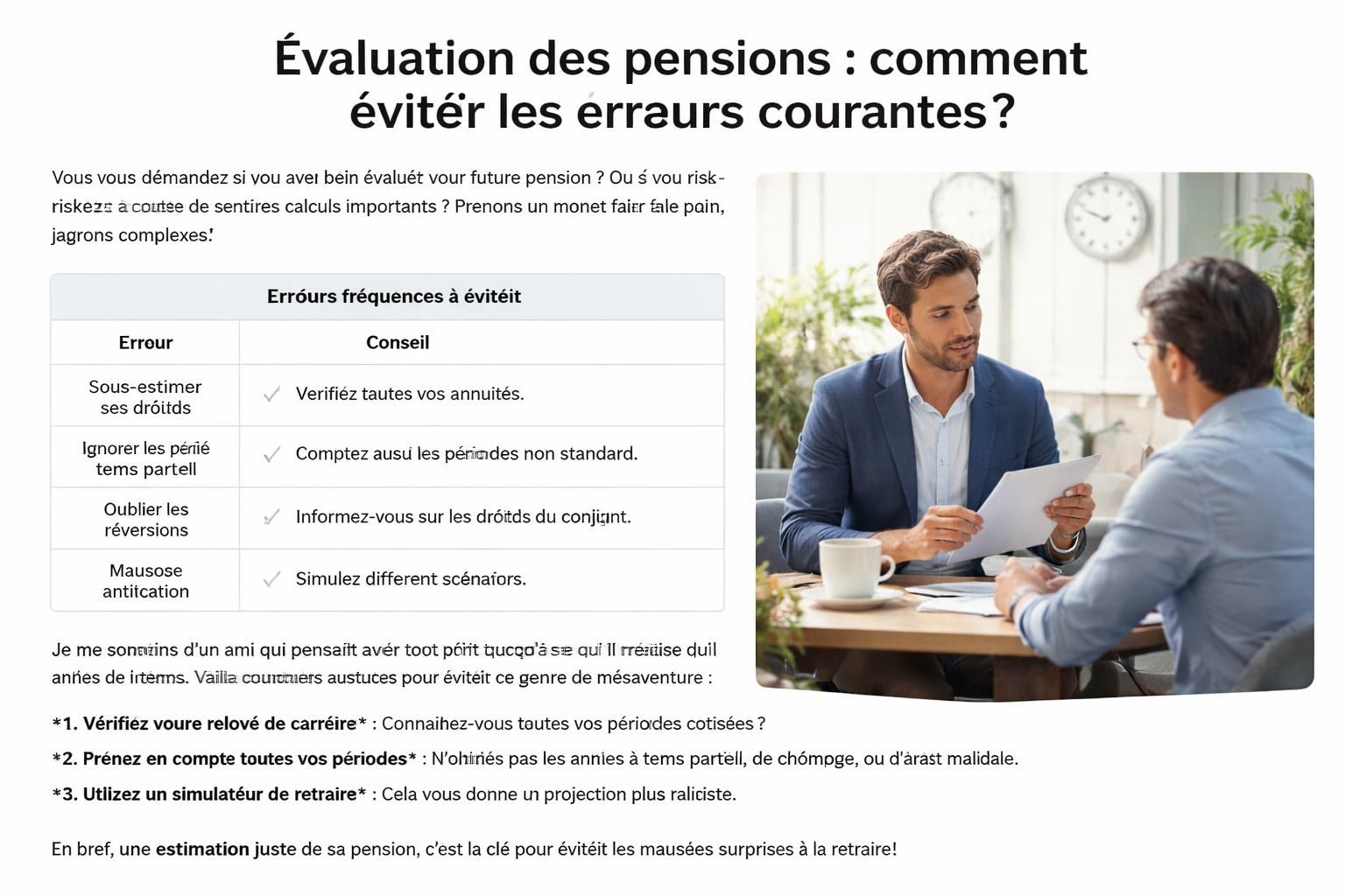 découvrez comment éviter les erreurs courantes dans l'évaluation de votre pension de retraite grâce à une astuce simple et efficace. assurez-vous une retraite sereine dès aujourd'hui.