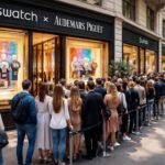 découvrez comment swatch et audemars piguet font sensation à zurich avec leur collaboration royal pop, attirant des foules enthousiastes et créant des files d'attente impressionnantes.