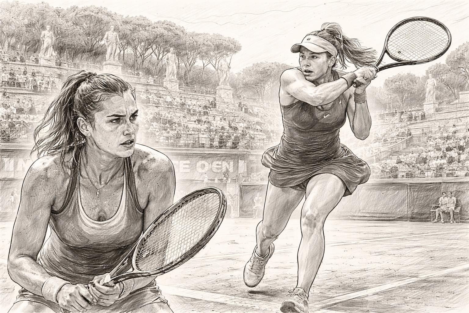 suivez le duel intense à rome entre sabalenka, en sursis au sommet, et rybakina, prête à décocher un coup puissant pour prendre l'avantage.