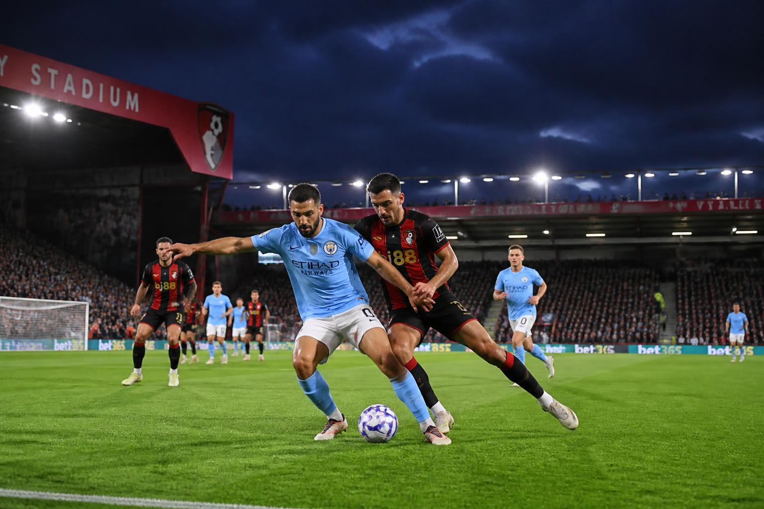 suivez en direct le match bournemouth vs manchester city de la premier league 2025-2026 sur l'équipe. résultats, temps fort et commentaires en live.