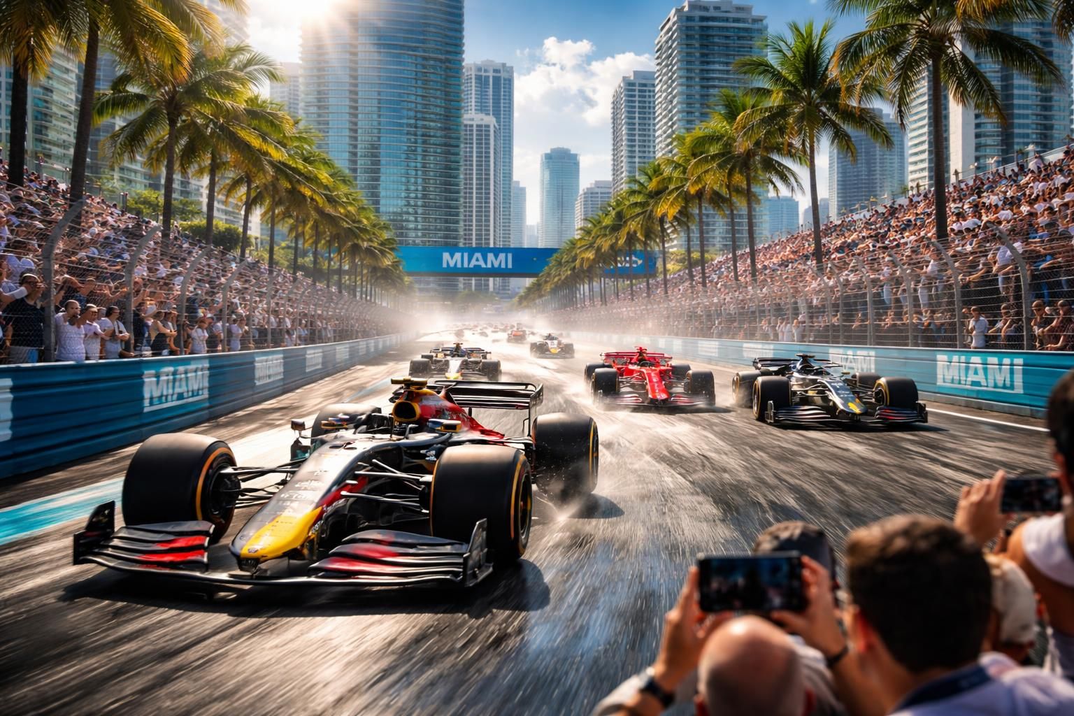 vivez le grand prix de miami en direct sur sports.fr et ressentez toute l'adrénaline de la course avec nos commentaires en temps réel.