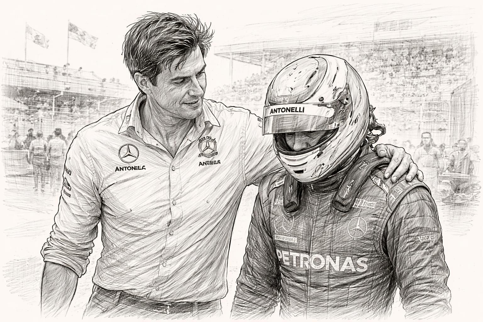 toto wolff exprime son soutien à kimi antonelli après un début difficile lors du sprint du gp de miami, soulignant sa confiance en son talent malgré les obstacles.