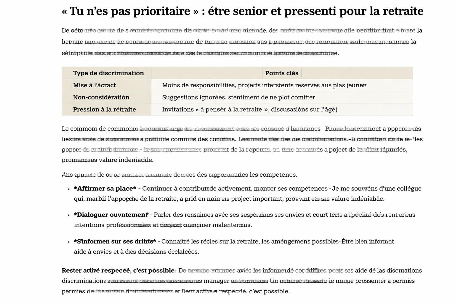 découvrez comment les seniors dénoncent une forme de discrimination liée à la priorité dans les services, affirmant que l'âge ne devrait pas être un frein, surtout à l'approche de la retraite.