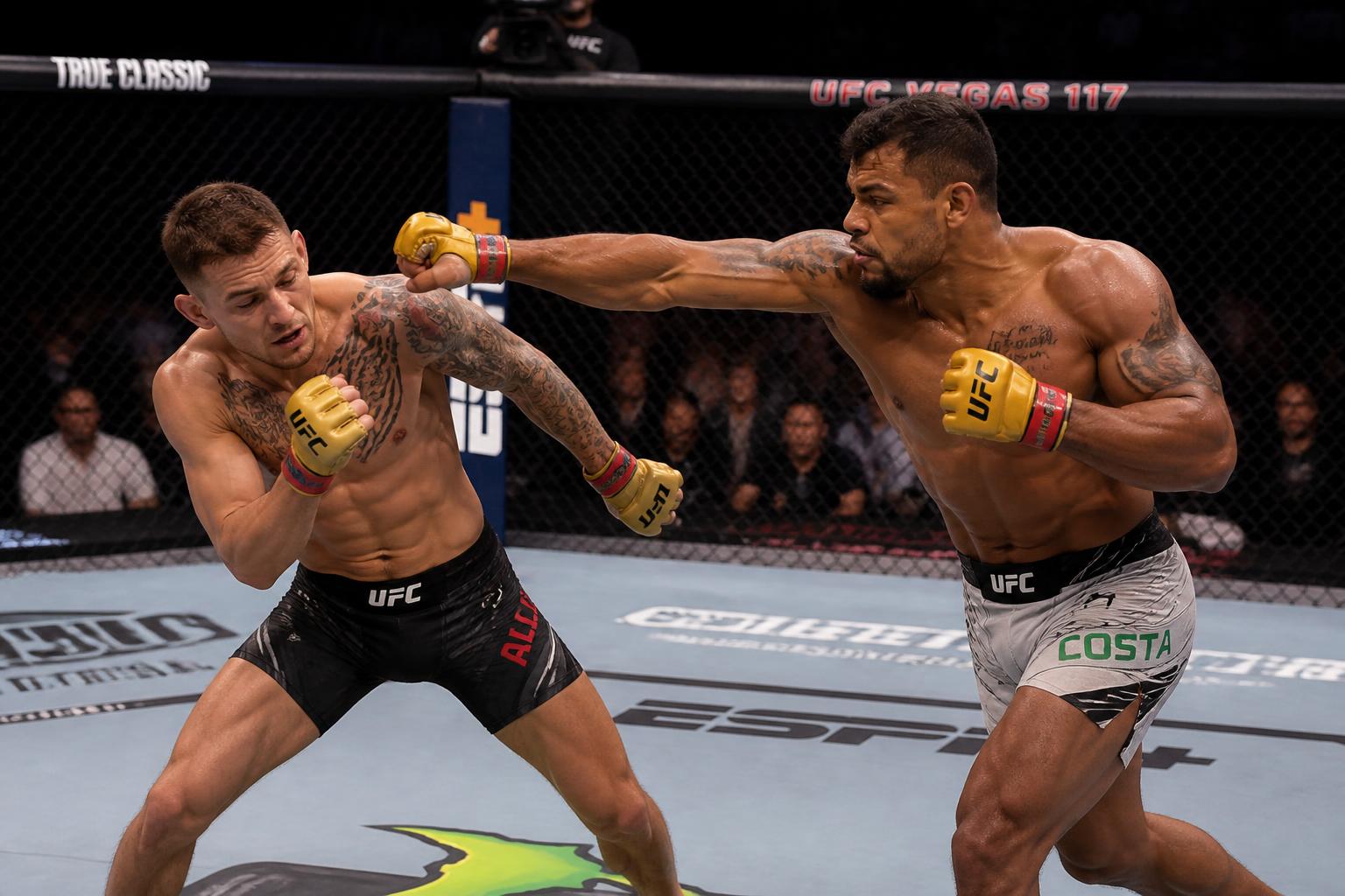 revivez le combat intense en cinq rounds entre arnold allen et melquizael costa lors de l'ufc vegas 117, avec une analyse complète sur rmc sport.