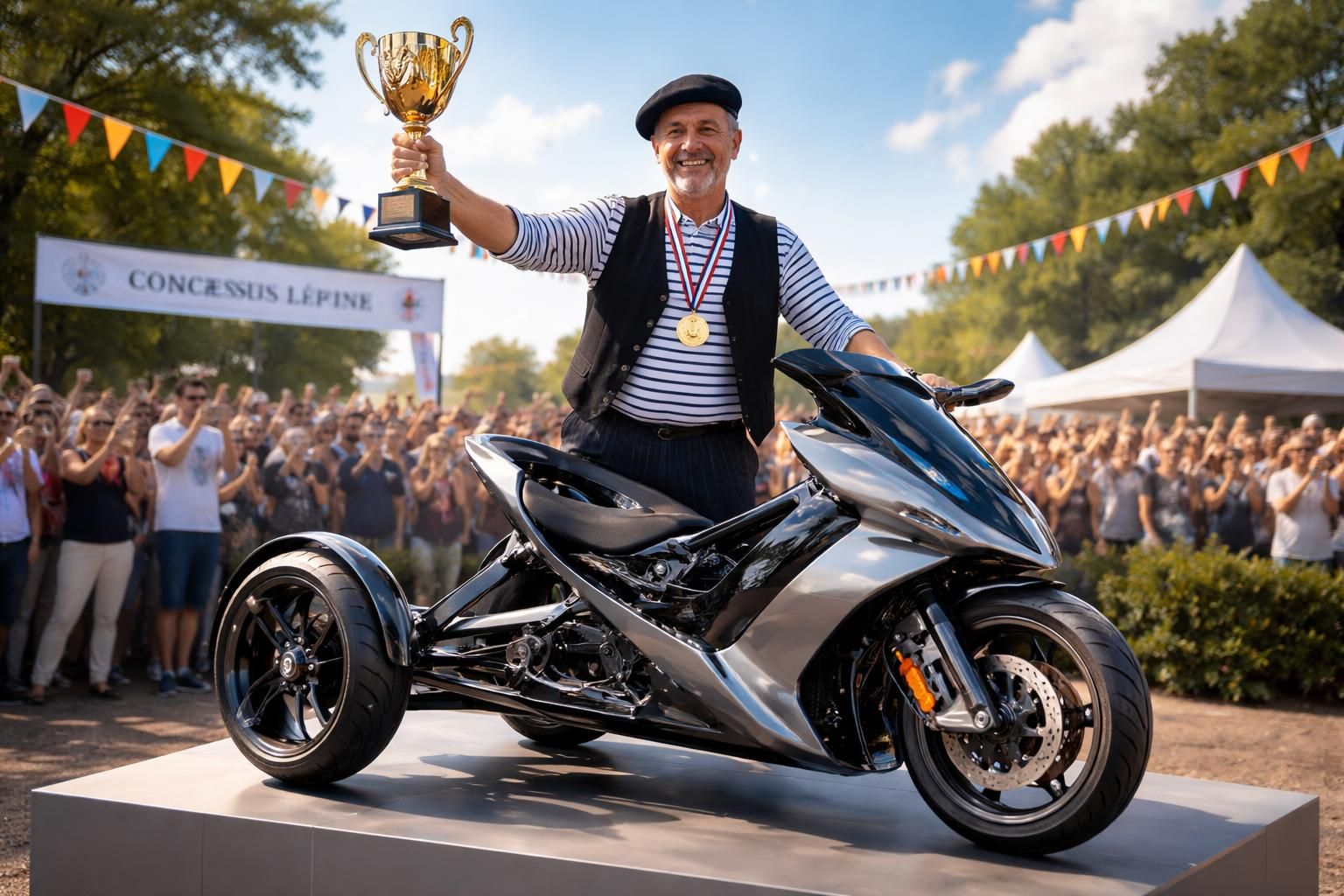 un inventeur breton remporte la médaille d’or au concours lépine avec un tricycle innovant combinant inclinaison et stabilité pour une expérience de conduite unique.