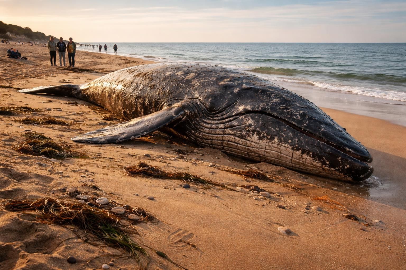une baleine de 10 mètres s’échoue et meurt sur une plage, offrant un spectacle exceptionnel jamais vu depuis 2017. découvrez les détails de cet événement rare dans midi libre.