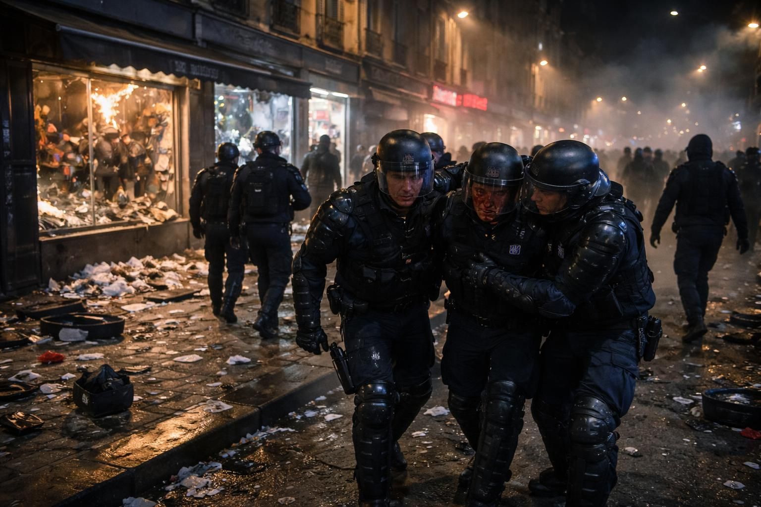 malgré la victoire du psg, les célébrations ont été marquées par des violences : policiers blessés et commerces saccagés dans plusieurs quartiers.