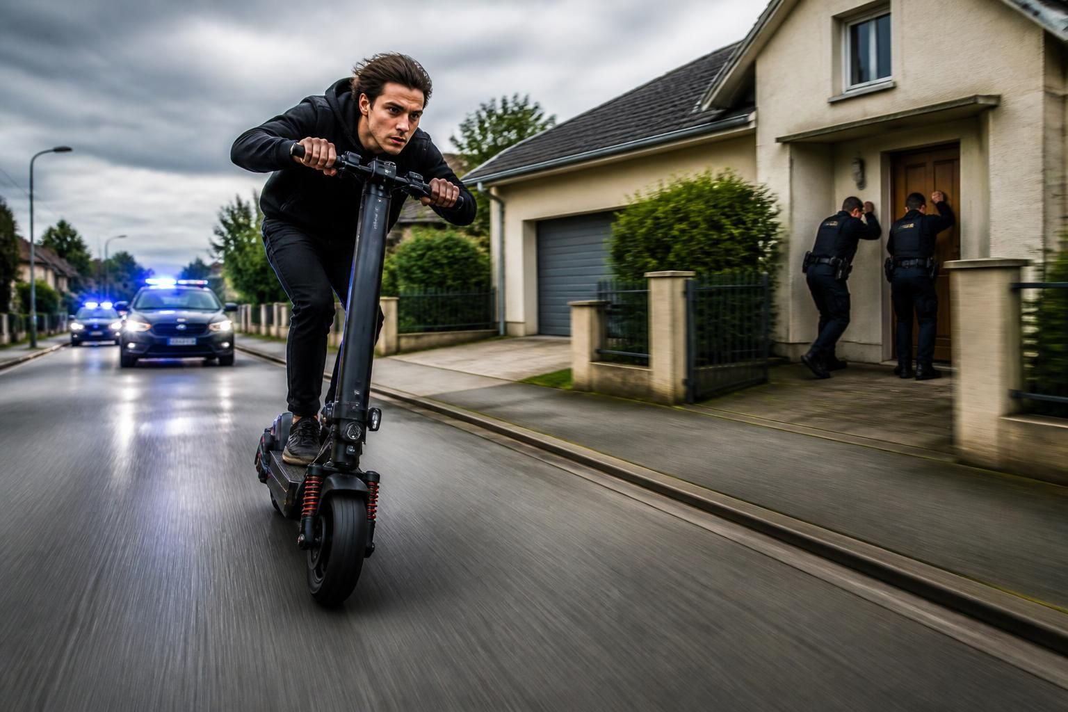un jeune roule à 90 km/h en trottinette pour impressionner sur tiktok. après avoir ignoré deux fois la police, celle-ci se rend à son domicile pour une intervention.