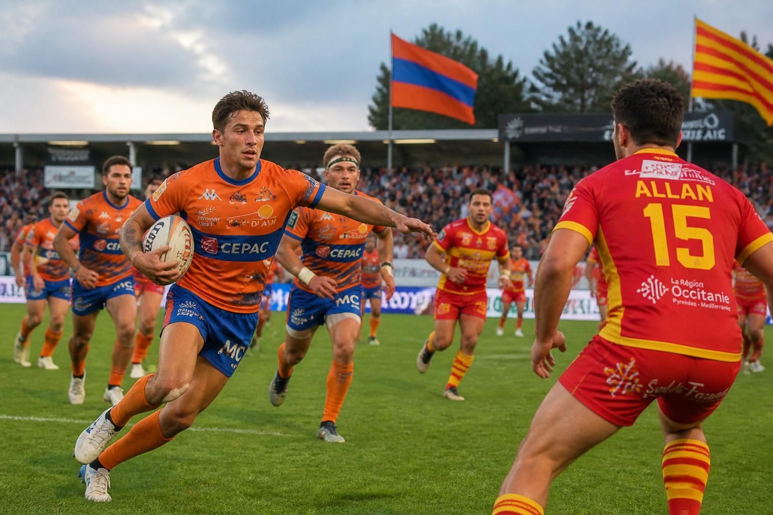 découvrez les compositions d'équipe pour le match access-match entre provence rugby et perpignan : lapègue titularisé sans bituniyata, allan à l'arrière et un banc renforcé de 6 avants pour perpignan, détaillées par l'équipe.