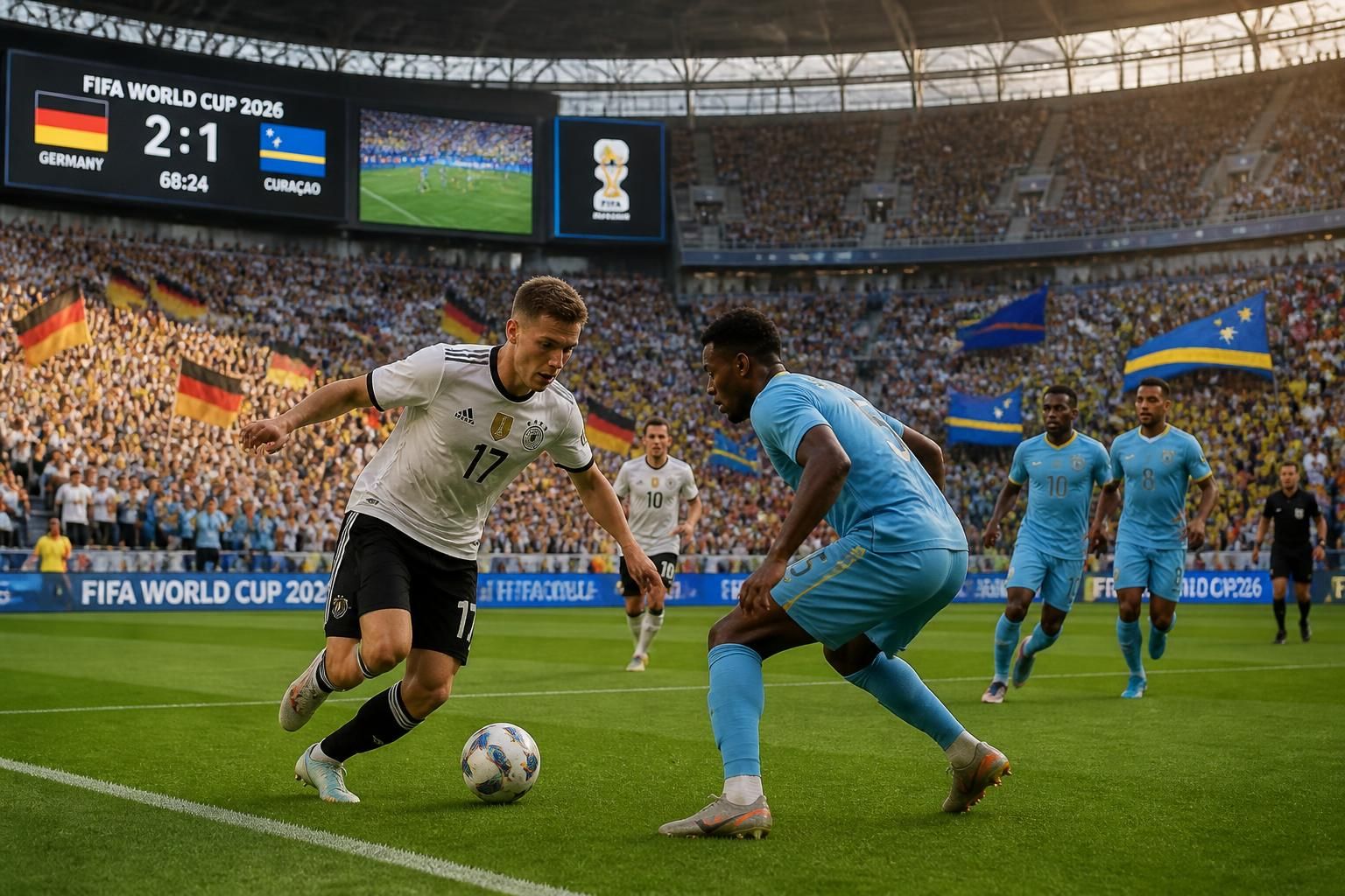 suivez en direct le match allemagne vs curaçao lors de la coupe du monde 2026 le 14 juin. ne manquez aucune action et vivez toute l'émotion du football mondial.