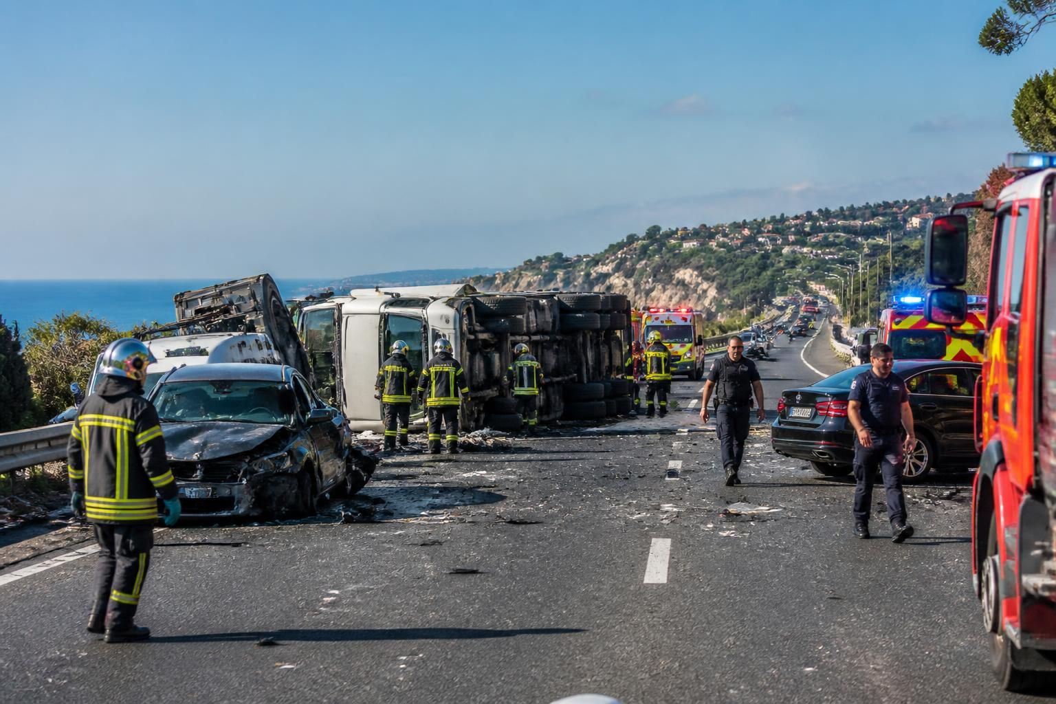 découvrez les détails d'un incroyable carambolage impliquant un poids lourd à antibes, avec le chauffeur placé en garde à vue. suivez les dernières informations sur cet accident majeur.