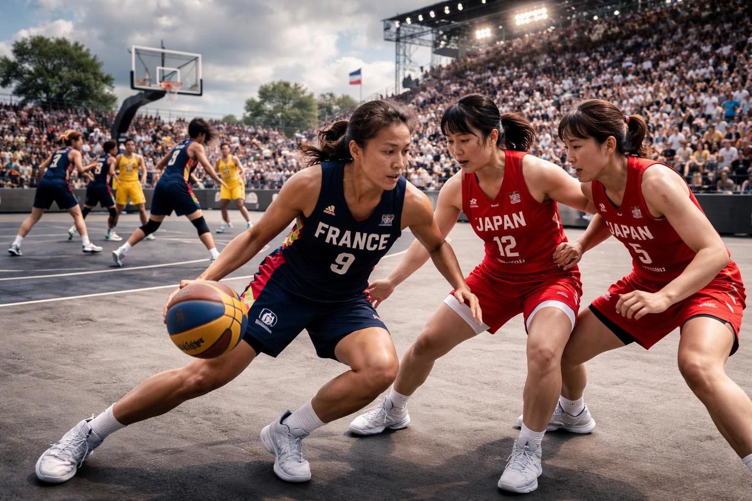 basket 3x3 coupe du monde féminine : les françaises s'inclinent face au japon mais remportent une victoire décisive contre la lituanie, assurant ainsi leur place dans la compétition.