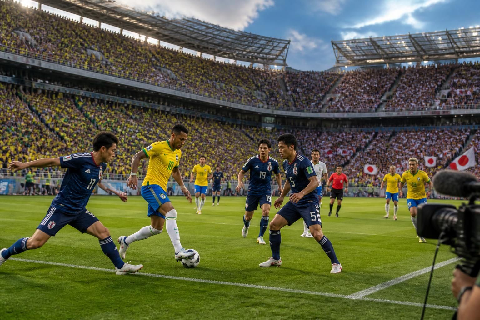 suivez en direct le match passionnant des 16es de finale entre le brésil et le japon sur foot africa. ne manquez aucune action de ce choc intense sur foot-africa.com.