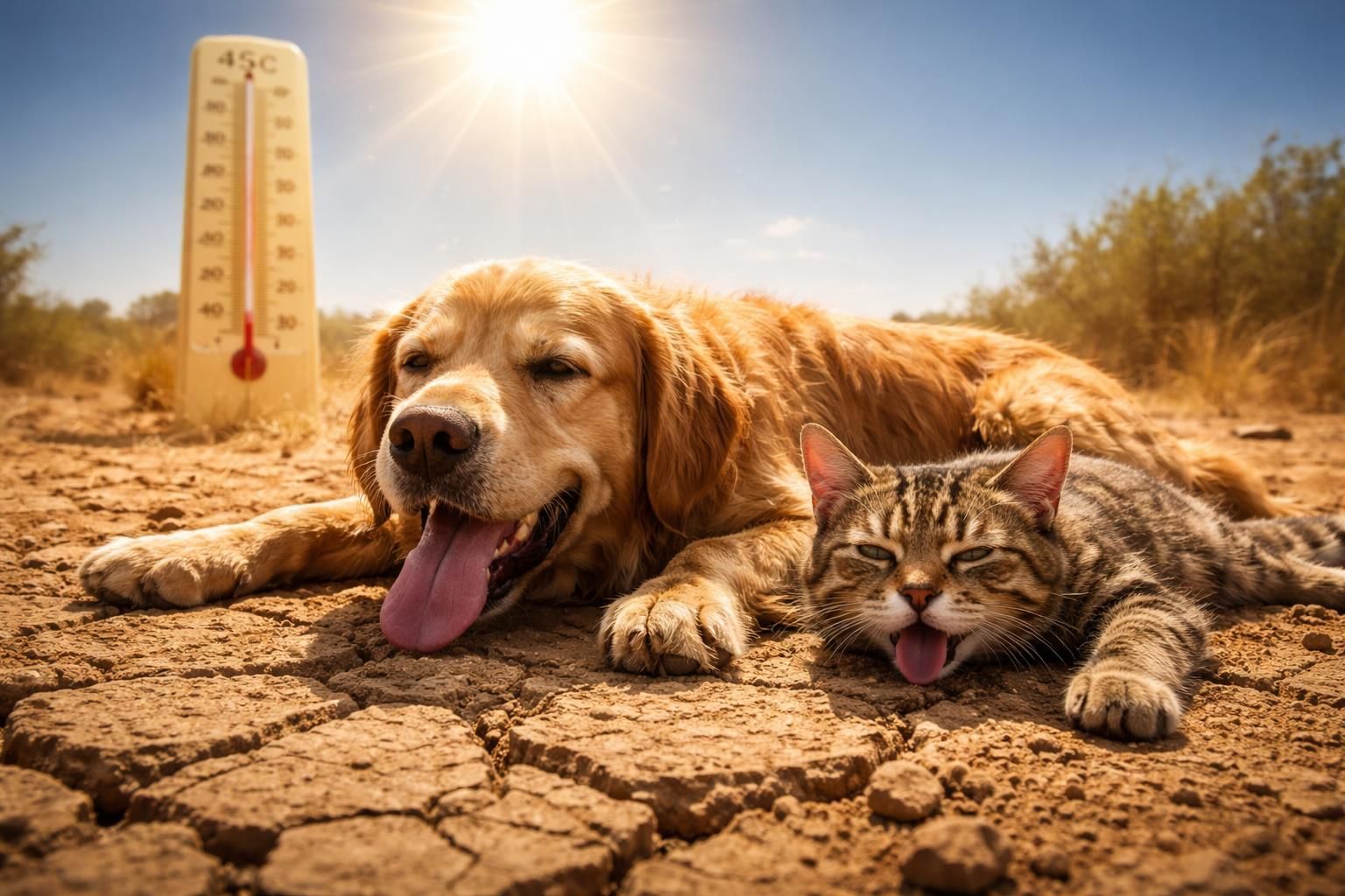 canicule : découvrez comment le coup de chaleur peut être mortel pour les chats et chiens dans un cas sur deux, et apprenez à protéger vos animaux pendant les fortes chaleurs.