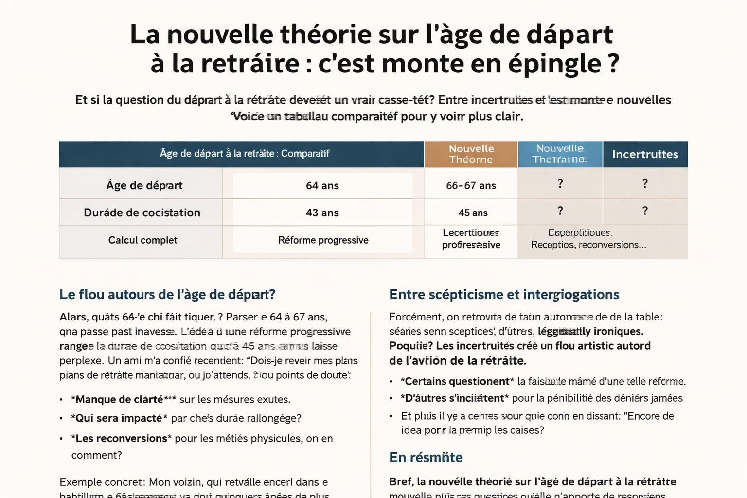 découvrez la nouvelle théorie controversée sur l'âge de départ à la retraite, intitulée « c'est monté en épingle », qui suscite un débat passionné en france.