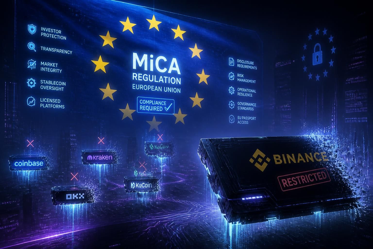découvrez comment la nouvelle réglementation européenne bouleverse l'univers des cryptomonnaies en écartant des centaines de plateformes, dont le géant binance, et quelles conséquences cela engendre pour les utilisateurs.
