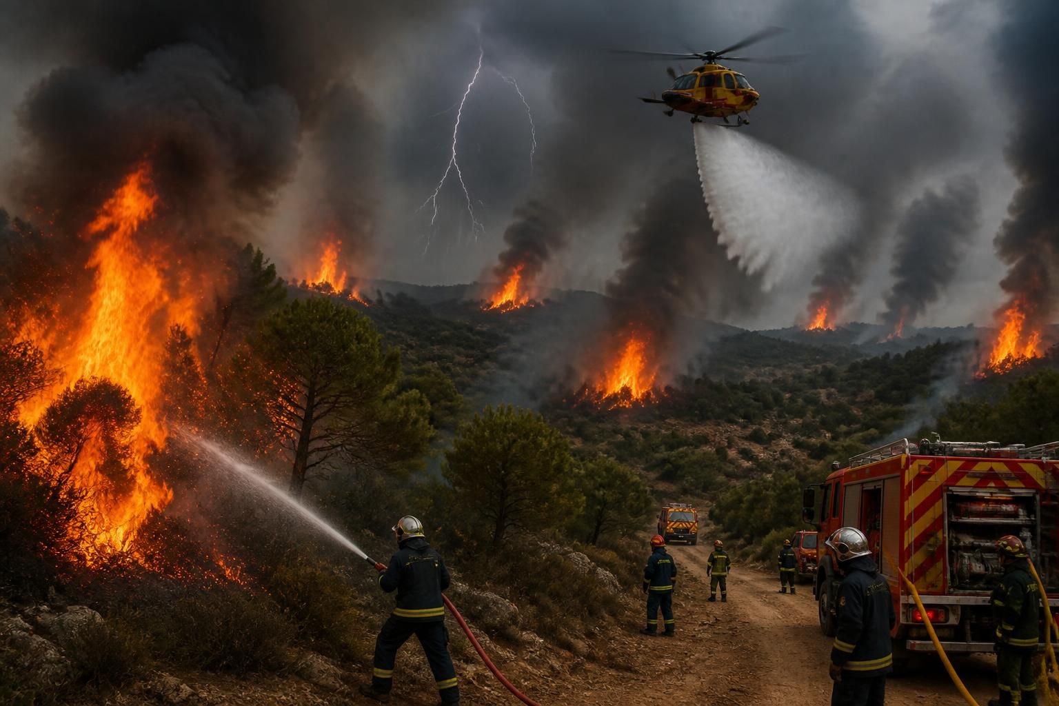 cinq incendies déclenchés par la foudre dans le var entraînent une importante mobilisation des secours pour maîtriser les flammes et protéger la population.