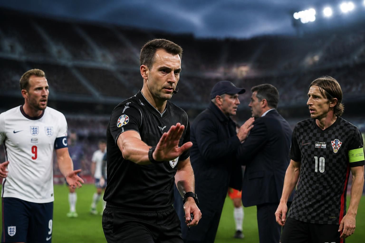 clément turpin arbitre le match angleterre-croatie, rappelant son controversé différend avec thomas tuchel, promettant un duel intense et sous haute tension.
