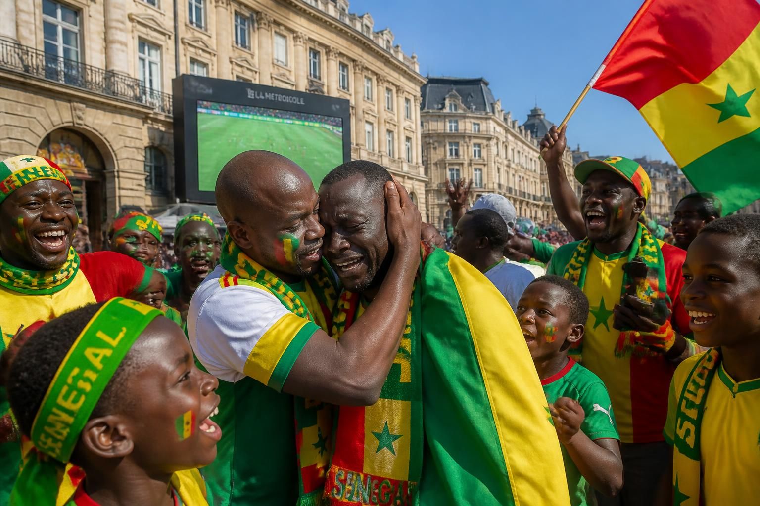 à bordeaux, les sénégalais célèbrent avec émotion la victoire historique de 2002 lors de la coupe du monde 2022, avant leur match décisif.