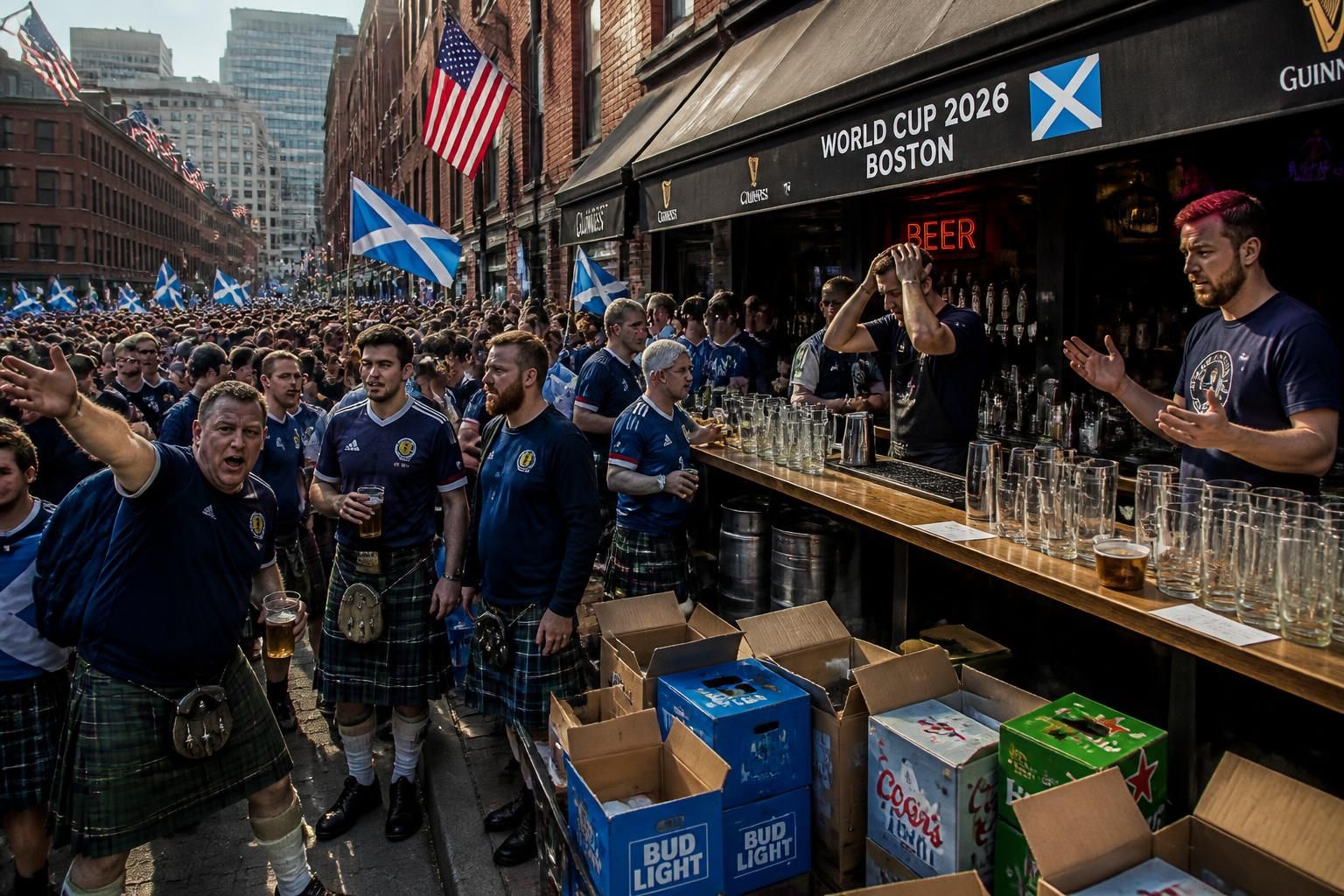 lors de la coupe du monde 2026, boston fait face à une rupture de stock de bières en raison de l'afflux massif des supporters écossais. la capitale du massachusetts lance un appel urgent à un réapprovisionnement pour satisfaire les fans.