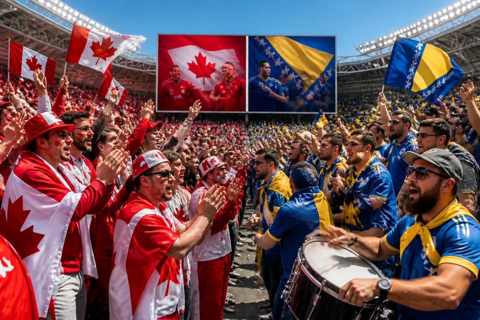 plongez dans l'ambiance de la coupe du monde fifa 2026 avec les hymnes officiels du canada et de la bosnie-herzégovine, disponibles en exclusivité sur m6+. découvrez ces morceaux incontournables qui rythmeront la compétition.