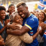 la star capverdienne vozinha, après des difficultés de visa, retrouve enfin sa mère, entourée du soutien précieux de toute sa famille lors de la coupe du monde.