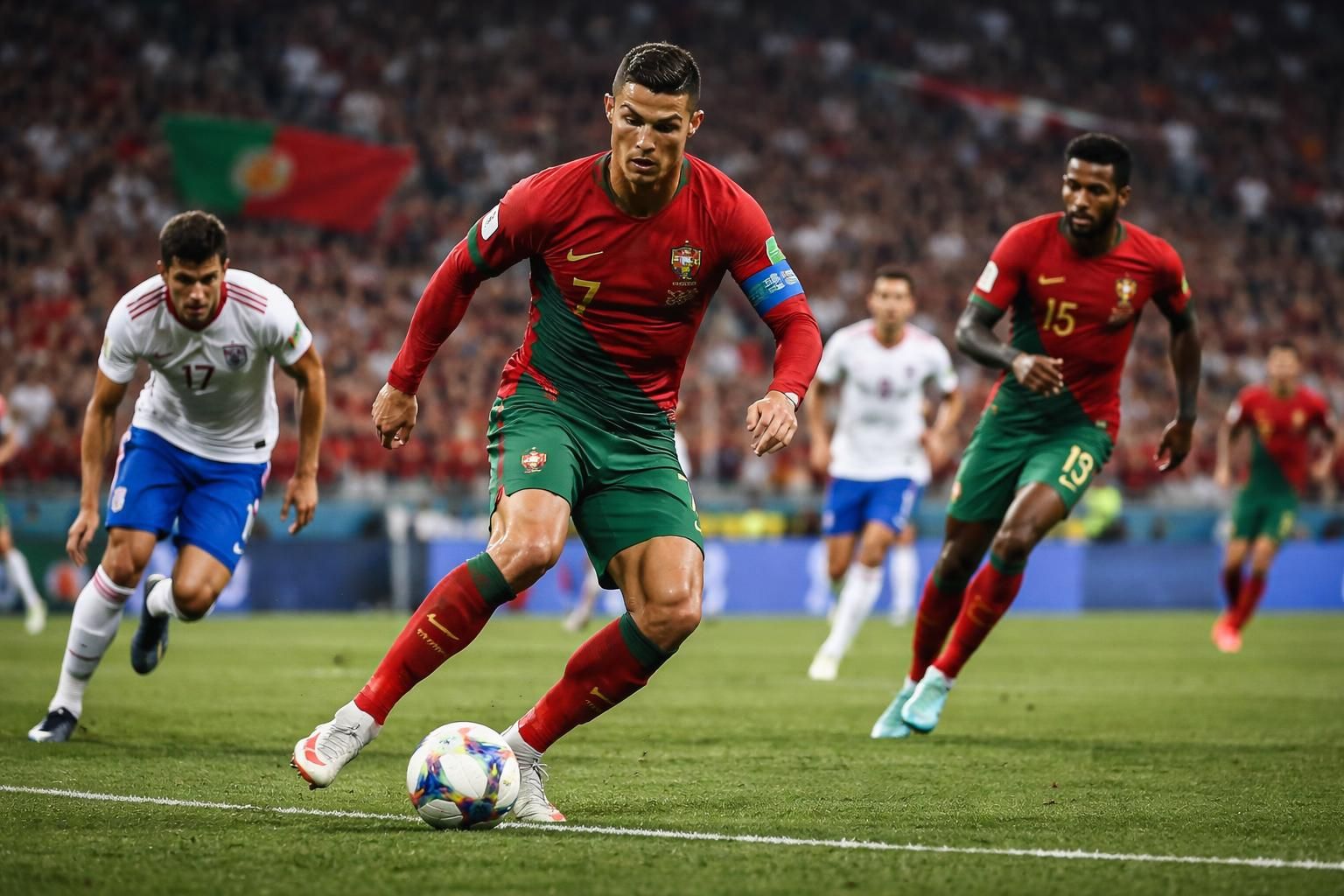 cristiano ronaldo brille lors de la victoire du portugal face au chili, malgré l'absence des parisiens, tandis que rafael leão se distingue sur le terrain.