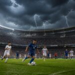 suivez en direct le match france-irak à philadelphie : les bleus mènent mais une alerte orage interrompt le jeu.