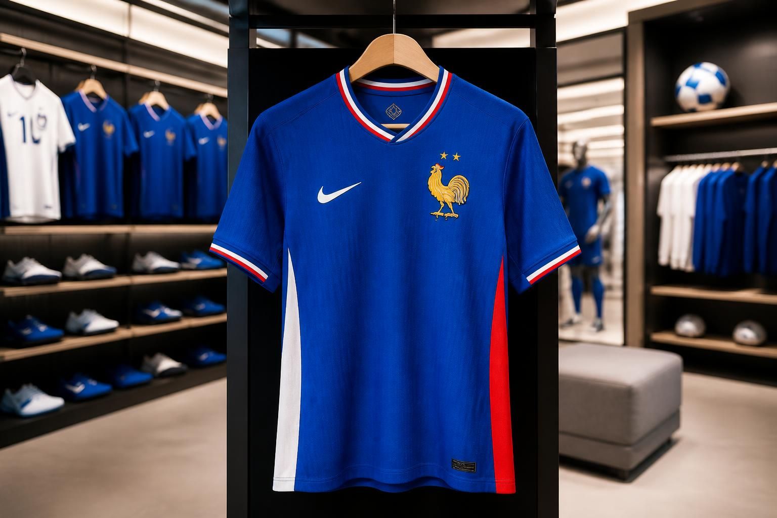 trouvez le maillot officiel de l’équipe de france encore disponible en plusieurs tailles sur le site officiel reconnu - le parisien vous guide pour votre achat.