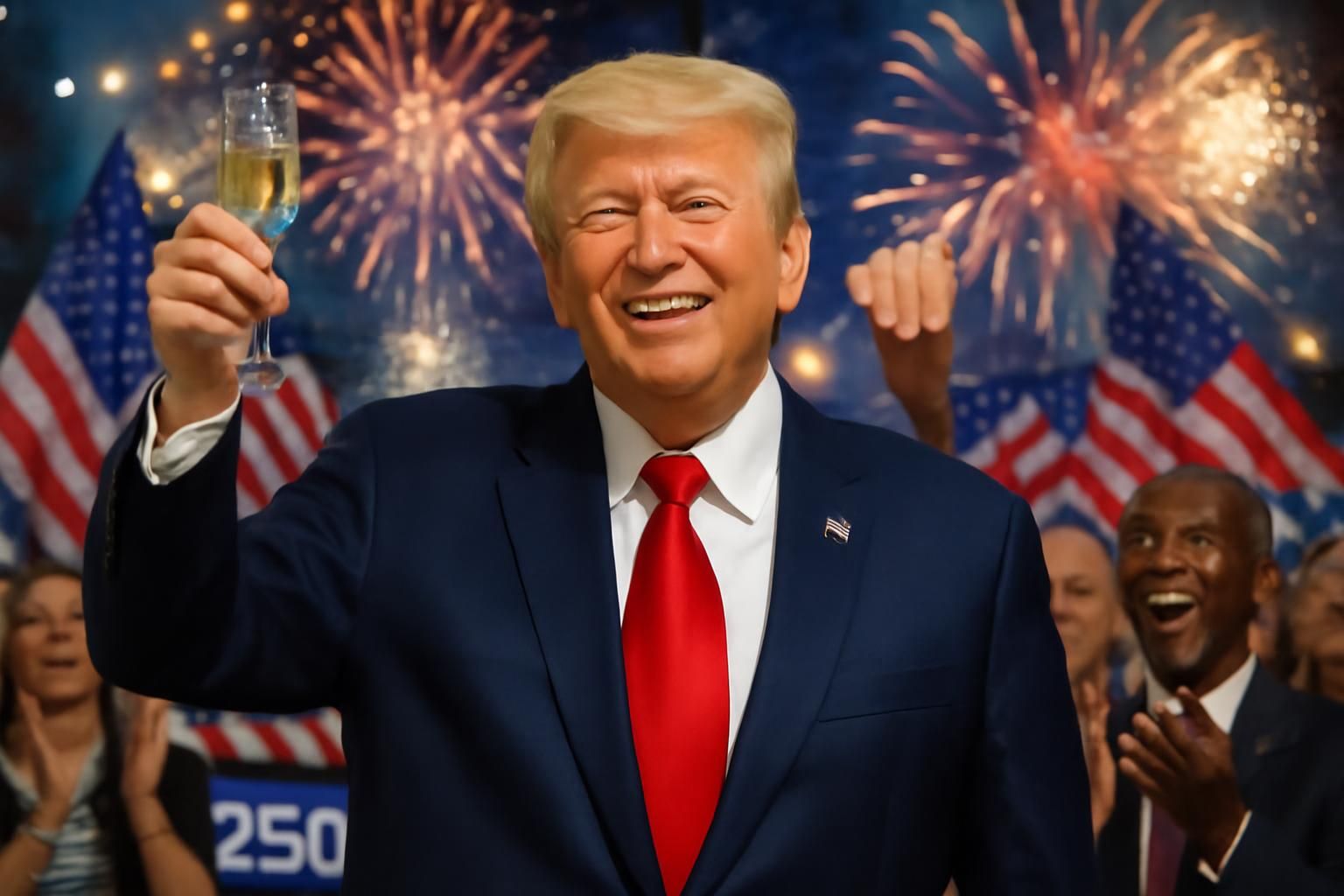 donald trump célèbre avec fierté le 250e anniversaire des états-unis, soulignant l'héritage et les accomplissements historiques de la nation lors de cet événement marquant.