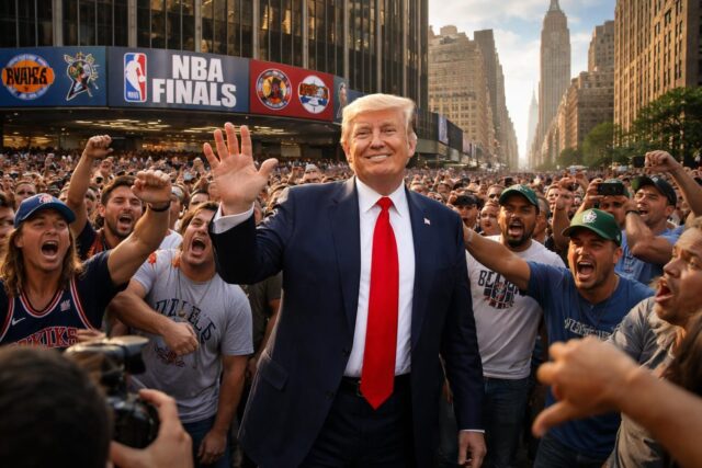 Donald-Trump-hue-a-New-York-avant-la-finale-NBA-Il-affirme-que-cetait-en-realite-un-soutien-640x427 Un site satirique incite le plus jeune fils du président américain à s'engager contre l'Iran : « Barron est prêt à relever le défi » - La Libre.be