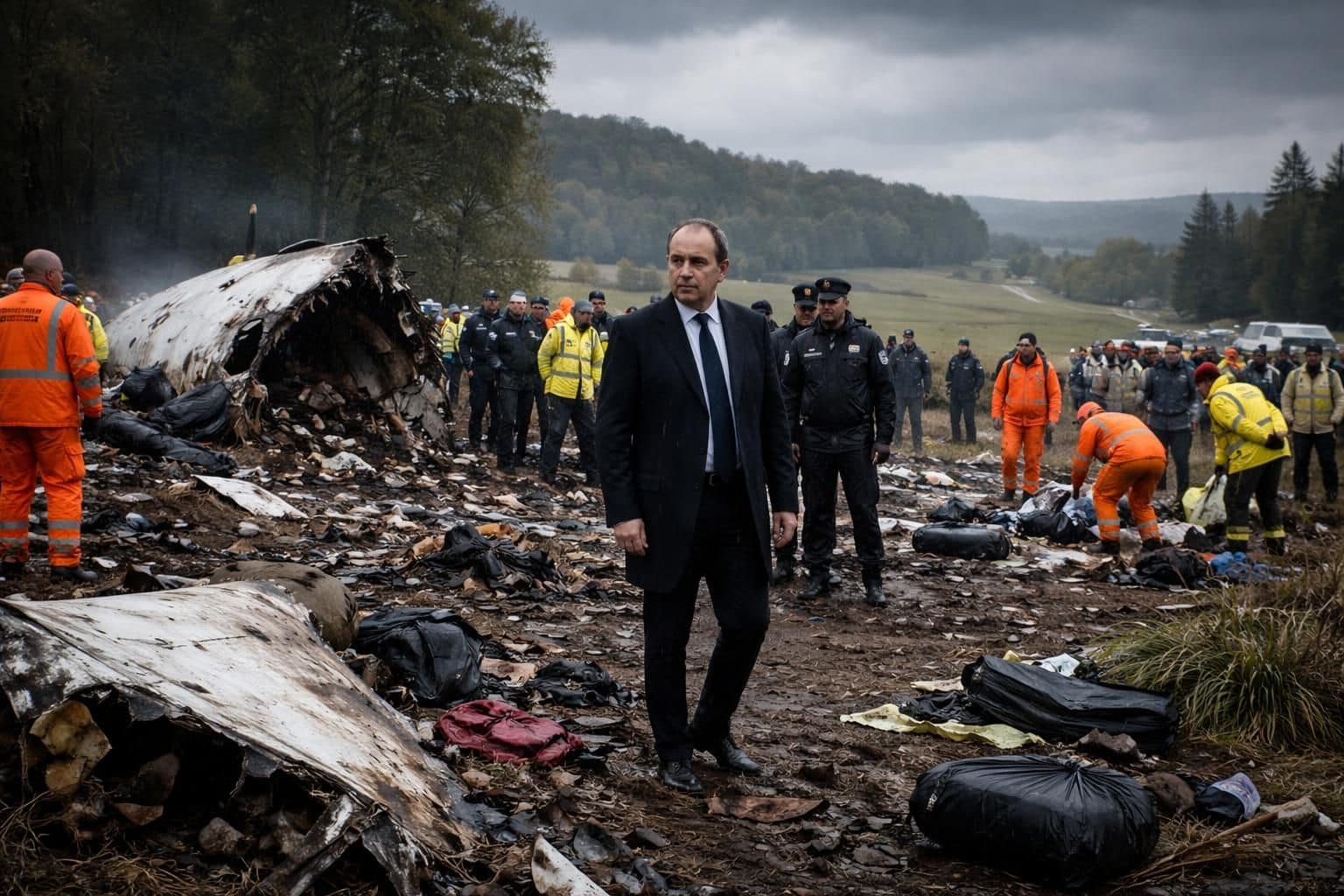 un avion s'est écrasé près de nancy en meurthe-et-moselle, faisant 11 victimes. laurent nuñez s'est rendu sur les lieux du drame pour coordonner les secours.