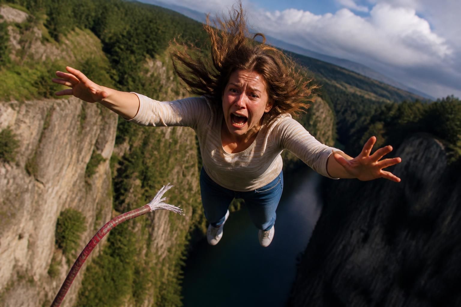 découvrez le récit poignant d'un drame survenu lors d'un saut à l'élastique, où une jeune femme s'est retrouvée sans attache, suscitant émotion et réflexions sur la sécurité des sports extrêmes.