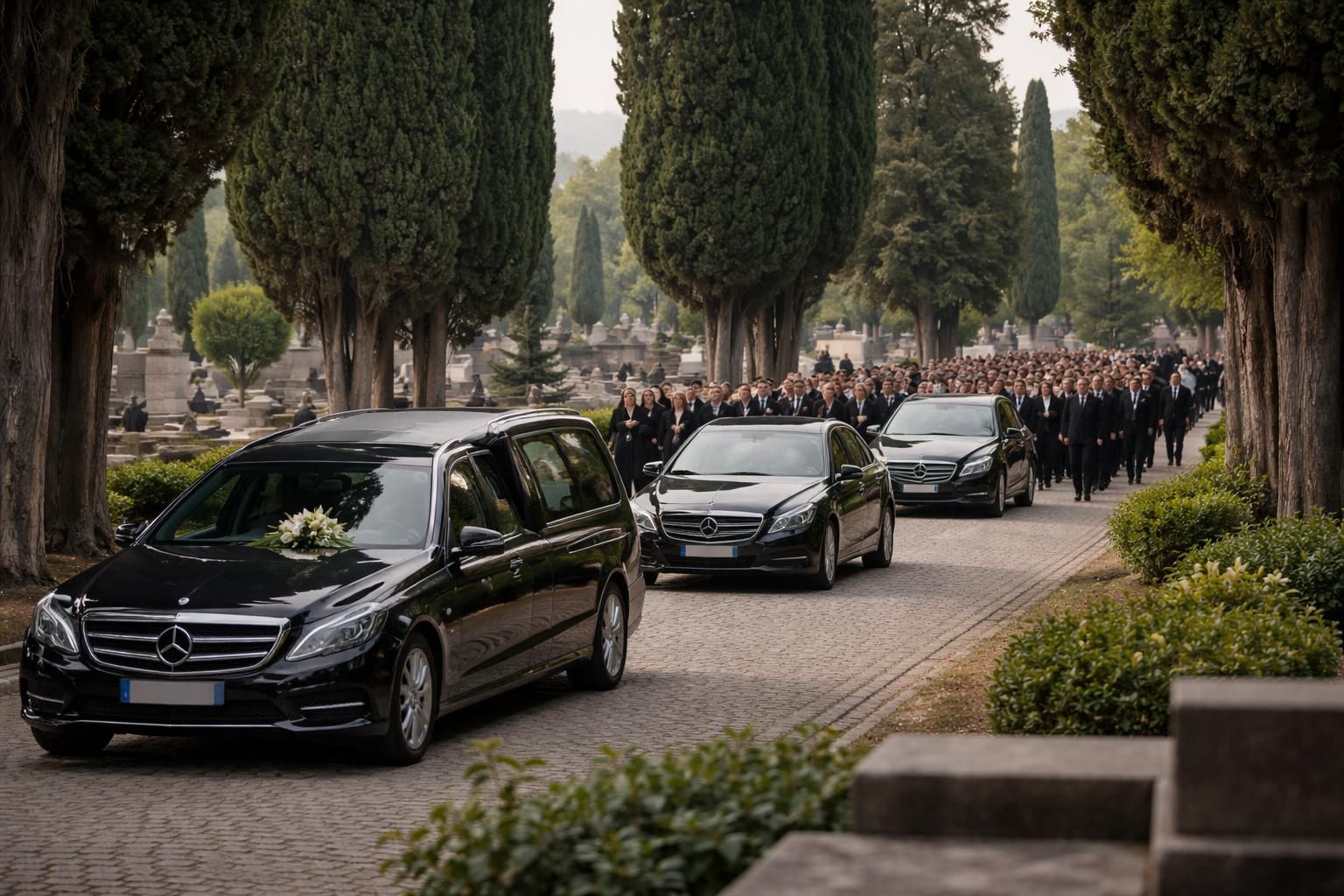 suivez en direct l'arrivée du cortège funéraire de lyhanna au cimetière de fleurance pour ses obsèques, un hommage émouvant rendu à la défunte.