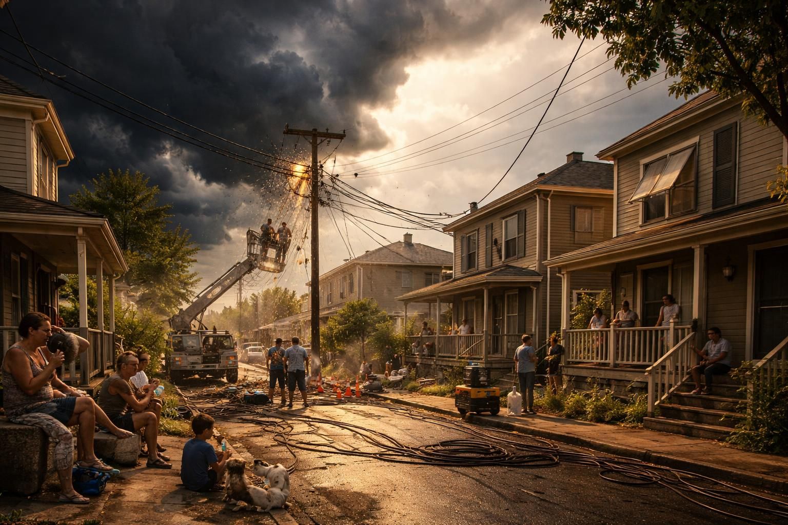 suivez en direct l'évolution de la canicule et des orages qui privent encore 20 000 foyers d'électricité. infos, conseils et interventions en temps réel.