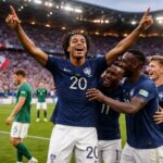 suivez en direct le match france vs irlande du nord avec olise en vedette, auteur d'un triplé qui propulse les bleus vers la victoire.
