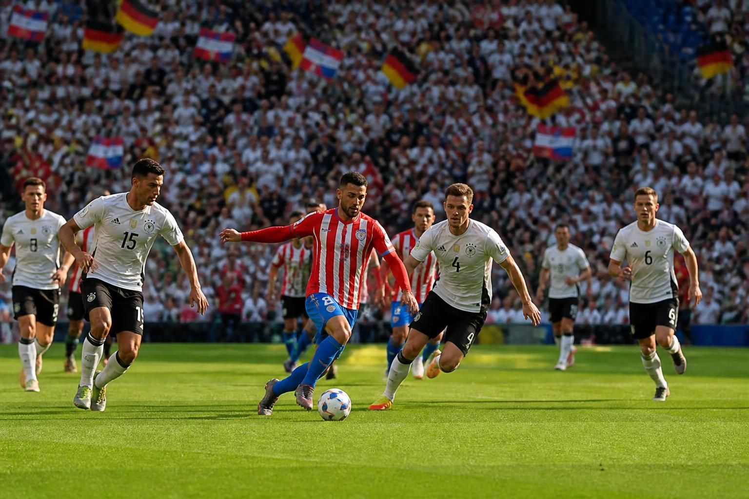 suivez en direct vidéo le 16e de finale de la coupe du monde 2026 entre l'allemagne et le paraguay, un affrontement spectaculaire marqué par la titularisation d'undav. retrouvez toutes les actions et analyses sur rtbf.