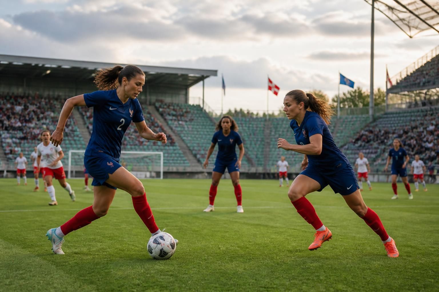 découvrez les changements dans l'équipe de france féminine en pologne avec picaud-inconnu remplaçant chavas et samoura titulaire dès le coup d'envoi.