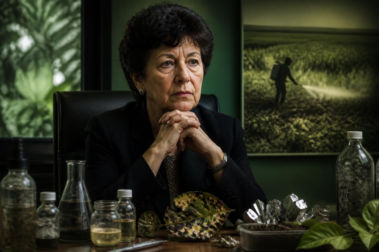 enquête du canard enchaîné sur monique barbut, une ministre restée silencieuse face aux enjeux du fonds vert, des pesticides, de l'ademe et du cadmium.