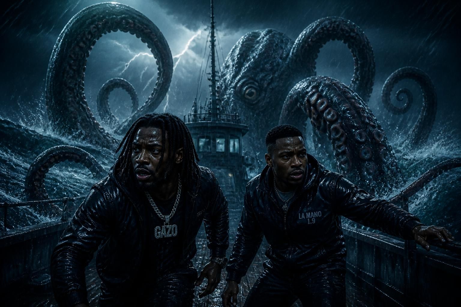 découvrez l'incroyable première apparition de gazo et la mano 1.9 au cinéma dans le film d'horreur captivant kraken, une expérience intense signée gq france.
