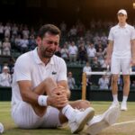 grigor dimitrov fond en larmes pendant deux heures après une blessure grave lors de son match face à jannik sinner à wimbledon, une scène émouvante dans le monde du tennis.