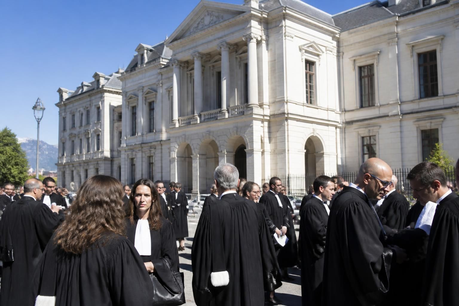 les avocats de chambéry se mobilisent à midi devant le palais de justice lors de la journée de justice morte pour défendre leurs droits et alerter sur les difficultés du système judiciaire.
